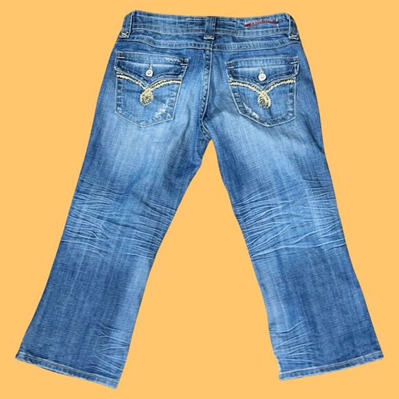 Vigoss Medium Wash Low Rise Denim Capris Size 3/4 Waist 27” #115 - Picture 2 of 7